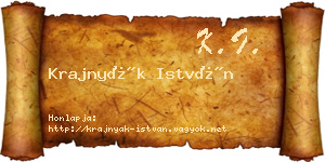 Krajnyák István névjegykártya